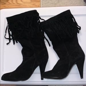 Size 7 suede bakers fringe boots